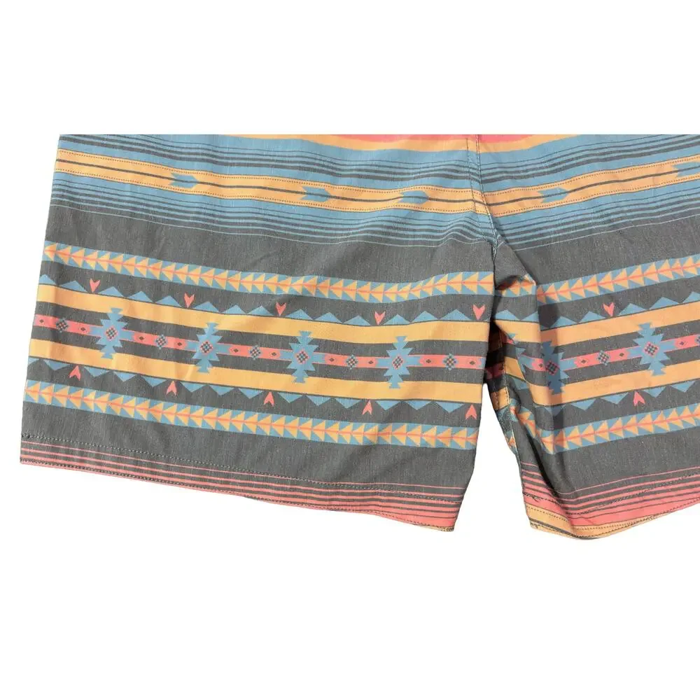 Faherty Doug Good Feather Native Design Board Shorts Swim Surf Men’s Size 32